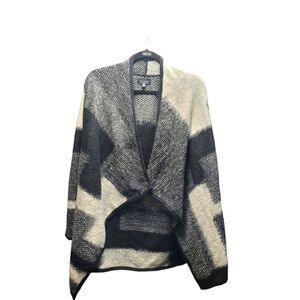 Lucky brand Cozy Comfortable Casual Boho Relaxed Fit Black Grey open cardigan